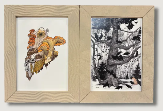 Wood grain, two frames