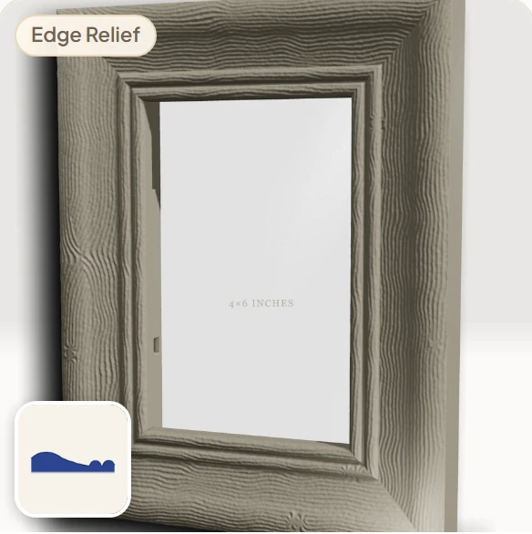 A cascade edge relief in the preview, with the relief curve shown as a chip